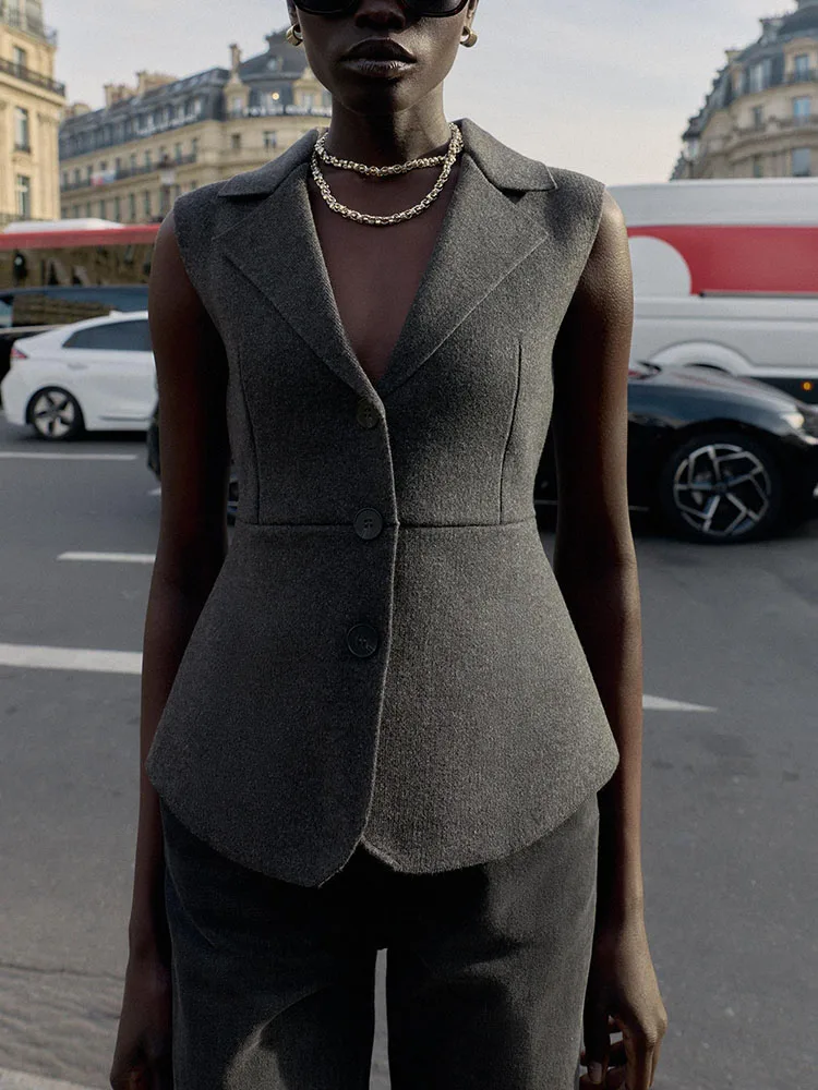 

Новое поступление зимы, женский милый удобный облегающий вязаный жилет для поездок на работу, модная верхняя одежда, застежка на одной пуговице