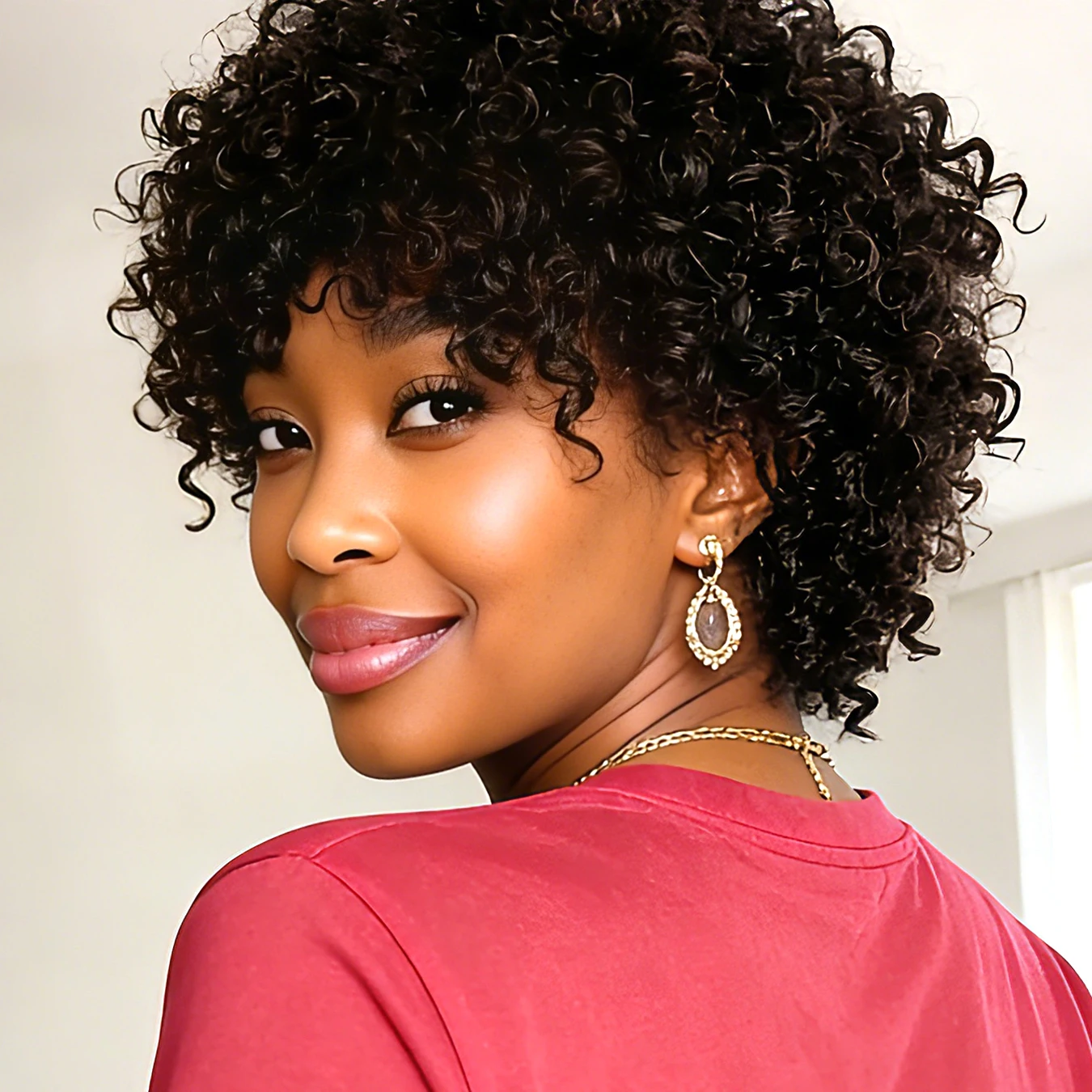 

Афро-кудрявые парики из натуральных африканских волос, пышные, короткие, черные, машинной работы, из волос Реми, в стиле пикси.