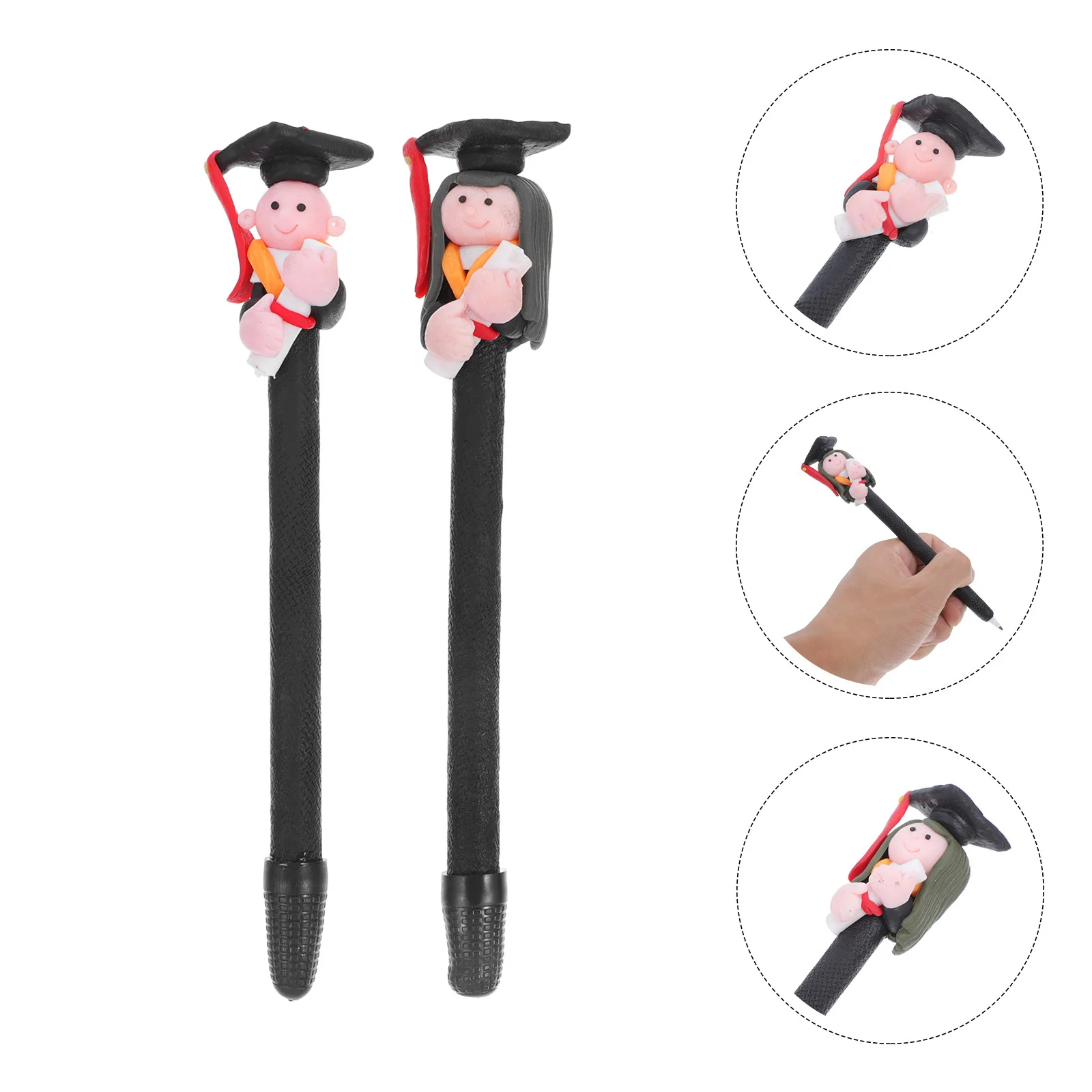 

6Pcs Doctoral Students Character Ballpoint Pens Lightweight Portable Stationery for Kids Students Couples Unique Design