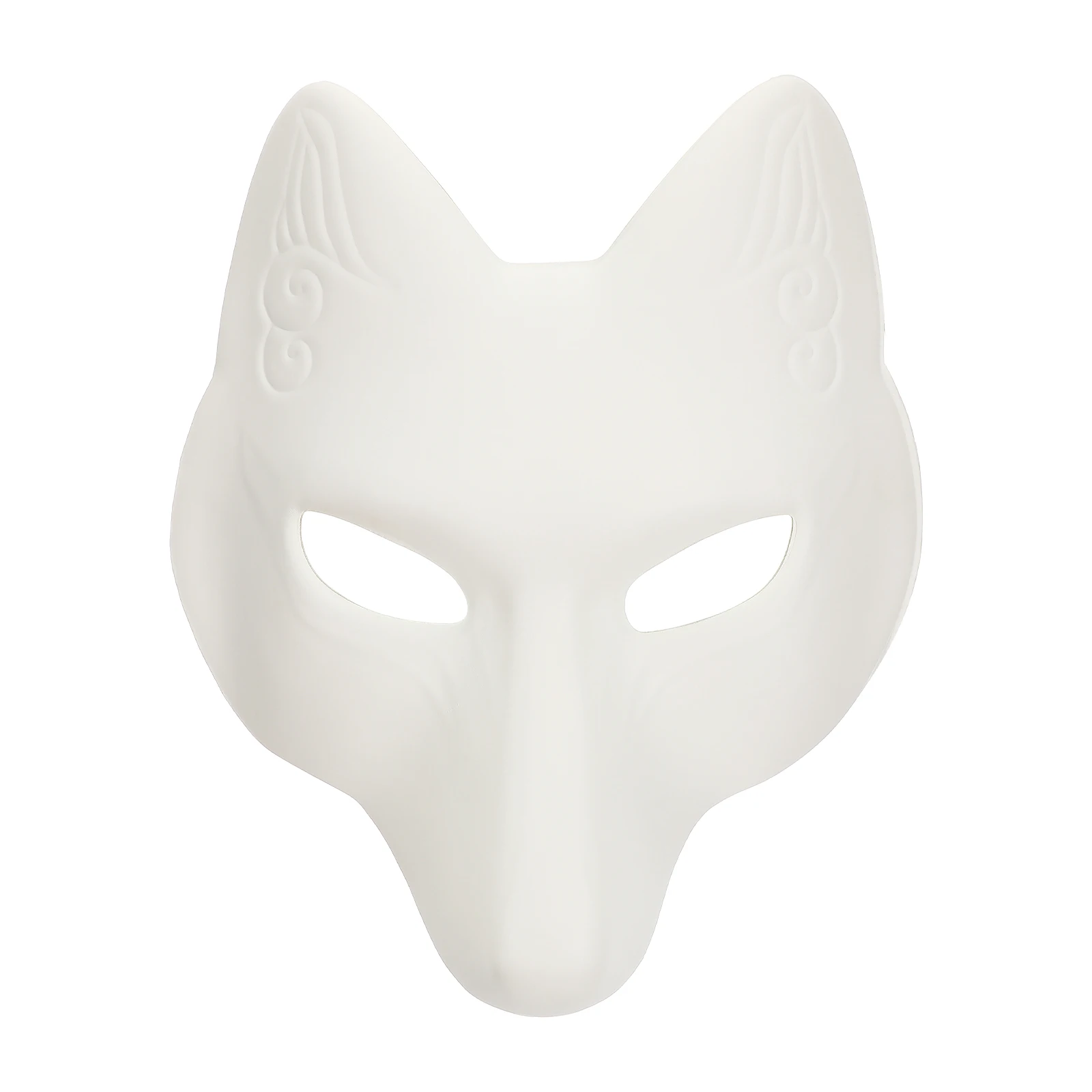 Halloween Blank Fox Mask DIY White Hand-Painted Craft Fox Mask for Cosplay Therian Mask Fox Parties Halloween Costume