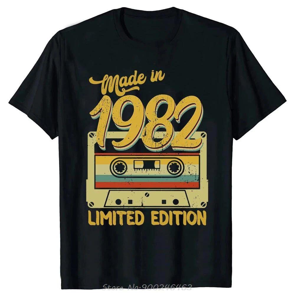 Lustiges Made In 1982 Limited Edition 42 Years Of Being Awesome T-Shirt Sommer-Baumwoll-T-Shirt Geburtstagsgeschenke Übergroßes Herren-T-Shirt