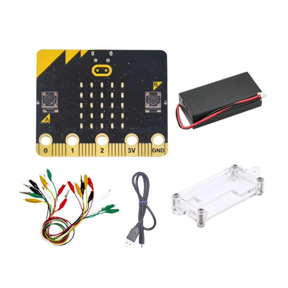 

BBC Microbit Go Start Kit Micro:Bit BBC Development Board DIY Programmable Learning with Alligator Clips Test Lead Set