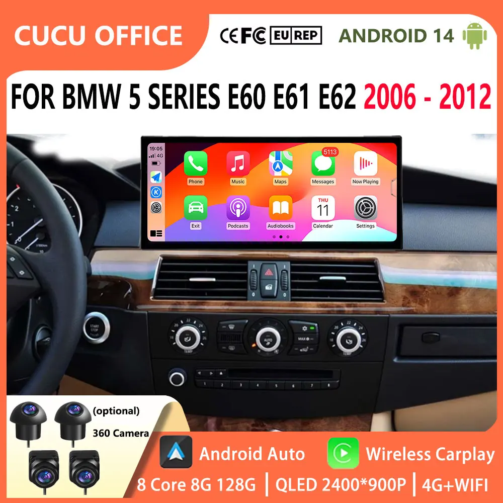 

Android 14 for BMW 5 Series E60 E61 E62 2006 - 2012 CIC / CCC System GPS Carplay BT Car Radio Video Multimedia Player Stereo 4G