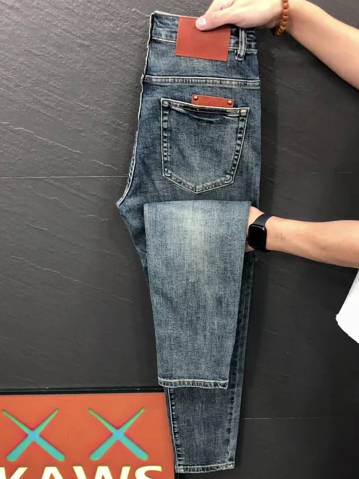 

Faionable Busin Men's Jeans High Quali Versatile Sli Spring Autumn New Arrival Straight Leg Fit Stand Waist