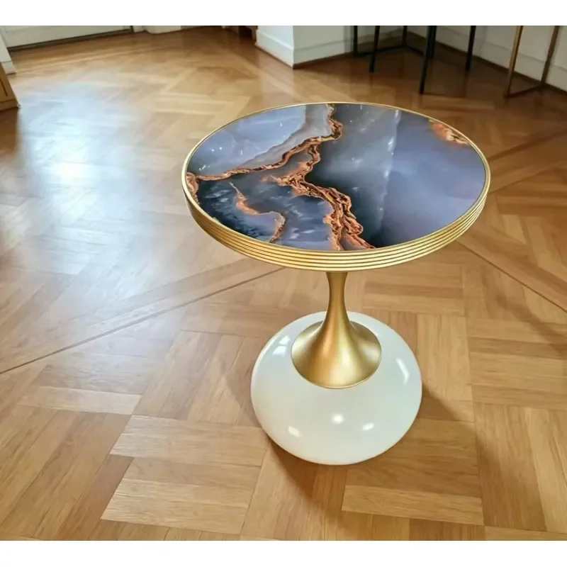 Modern Round Coffee Table Removable Metal Bedside Table Light Luxury Living Room Furniture Eco Friendly Home Decor Small Side