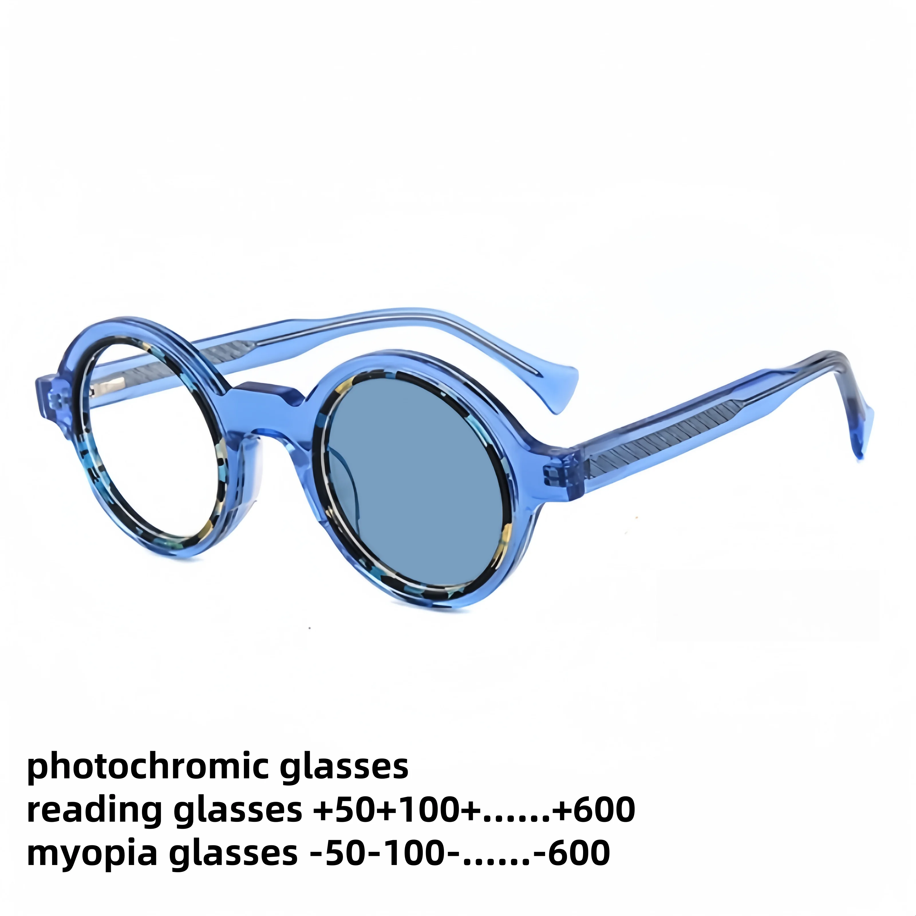 

Acetate Reading Glasses for Men Vintage Ultralight Myopia Eyewear Photochromic Prescription Glasses for Women