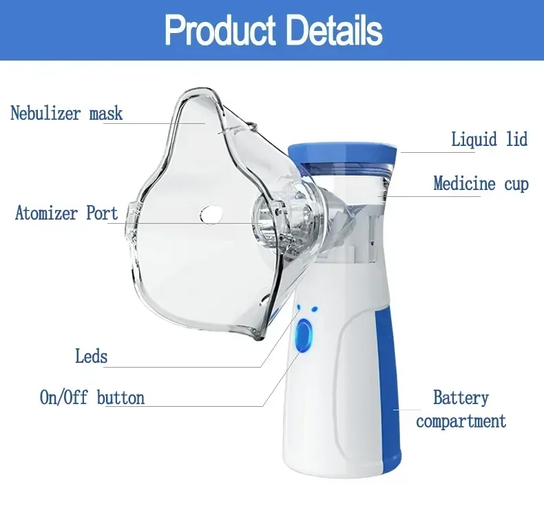 Household Home Use Medicals Device Ultrasonics Mini Nebulizers Inhalers Machine For Kids Hospitals Portable Meshs Nebulizers