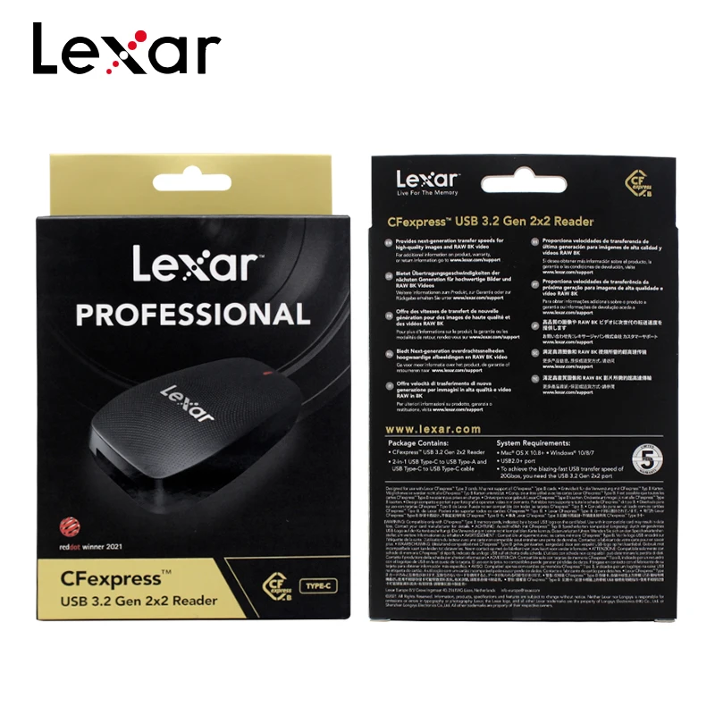 

Original Lexar RW520 Professional USB 3.2 Gen 2x2 Camera Photographer Type C CFexpress Type B Card Reader Support CFe B Card