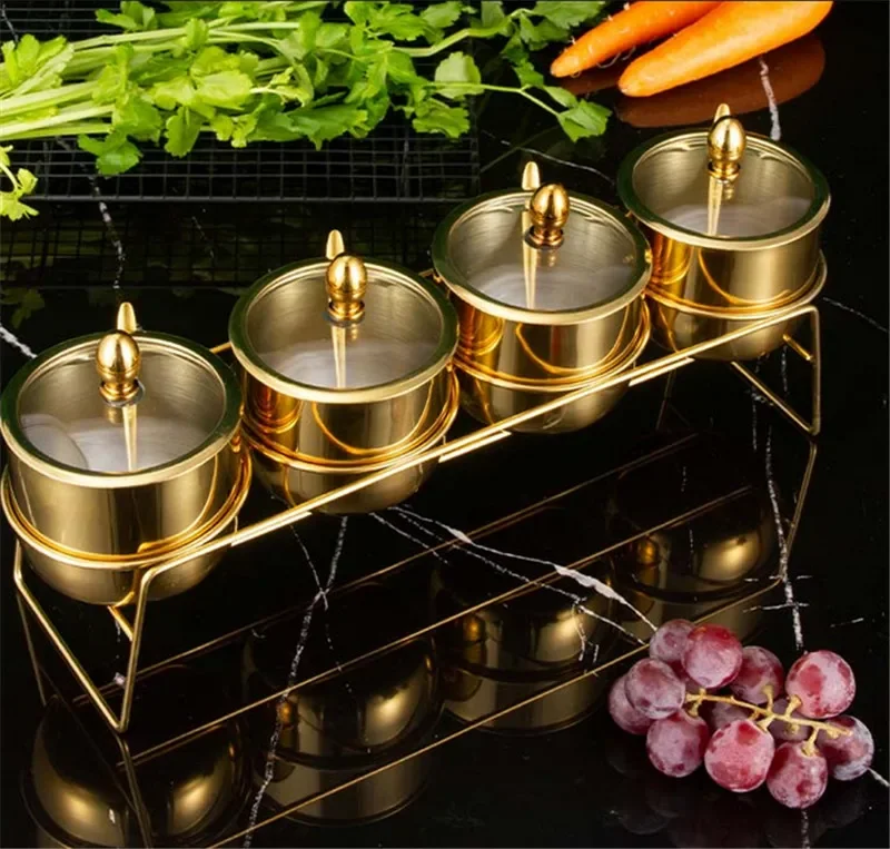 304 Stainless Steel Pepper Roast Meat golden Sauce Dishes Wasabi Bowl Seasoning Hotpot Condiment Dip Plate Kitchen Spice Dish