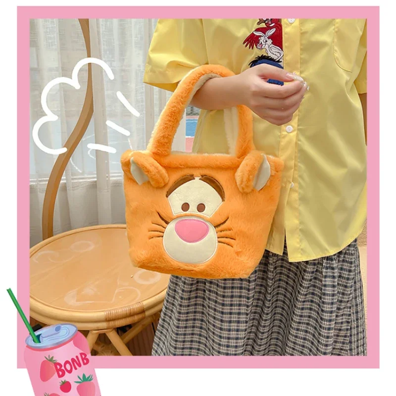 Disney Tigger Pooh Bear Winnie Plush Bag New Fashion Soft Cute Lotso Handbag Double sided Tote Alien Shoulder Bag Women Shopping