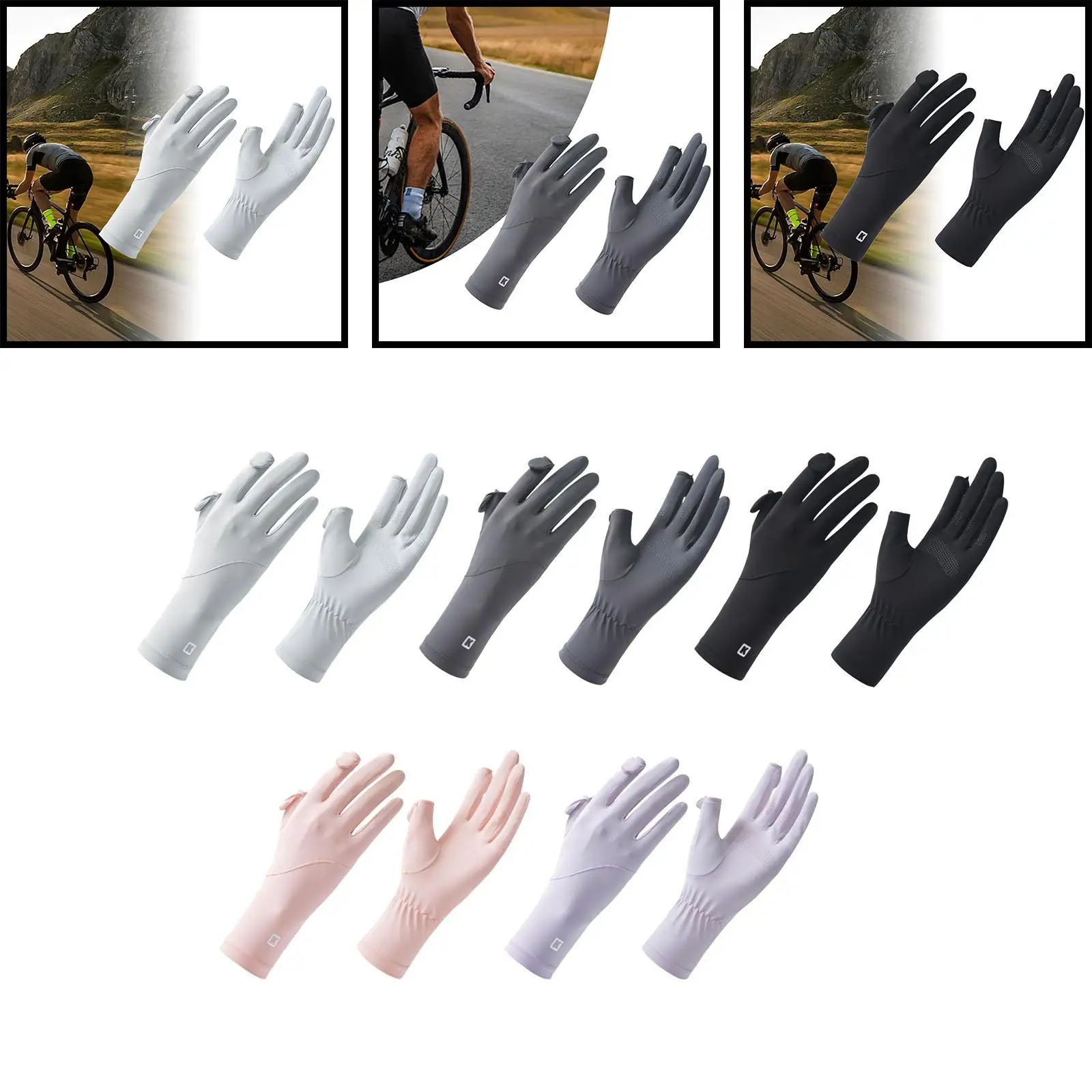 Sun Protection Gloves for Women Cooling Extended Wrist Summer Full Finger Sun Gloves for Golf Outdoor Gardening Riding Cycling