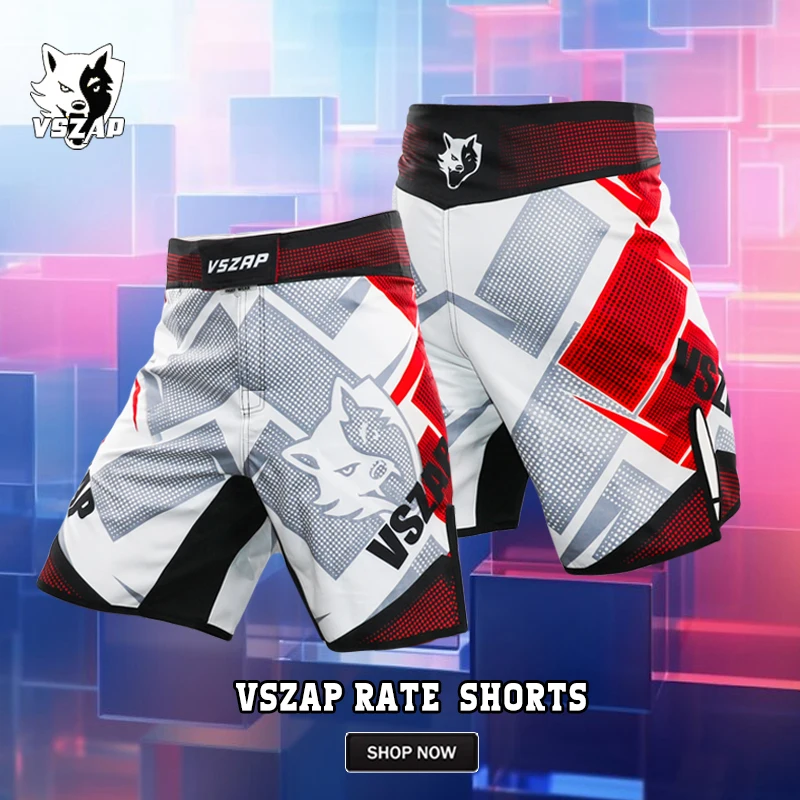 VSZAP MMA Grappling Shorts comprehensiveighting Training Pants Men's Muay Thai JudoSanda Jiu Jitsu Sports Wear Boxing Trunks