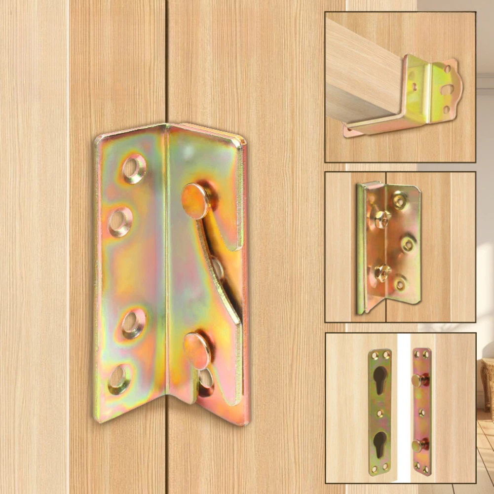 

Набор из 4 кронштейнов для каркаса кровати, оцинкованный железный, сверхпрочный соединитель для каркасов кроватей, изголовья и изножья, 85х28 мм