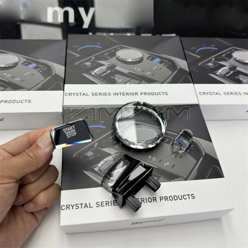 For 2024 2025 New BMW I5/5 Series  Start Knob 4-piece Set Artificial Crystal Glass Paddle Button Knob