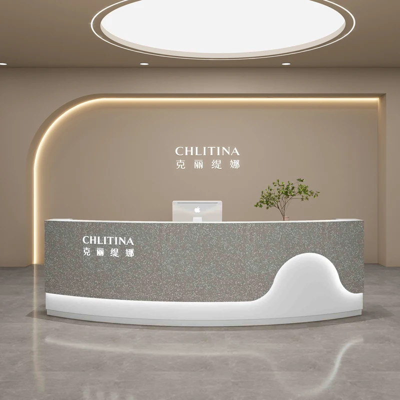 Simplicity Shop Reception Desks Beauty White Executive Liquid Modern Counter Beauty Office Modern Commercial Office Furniture