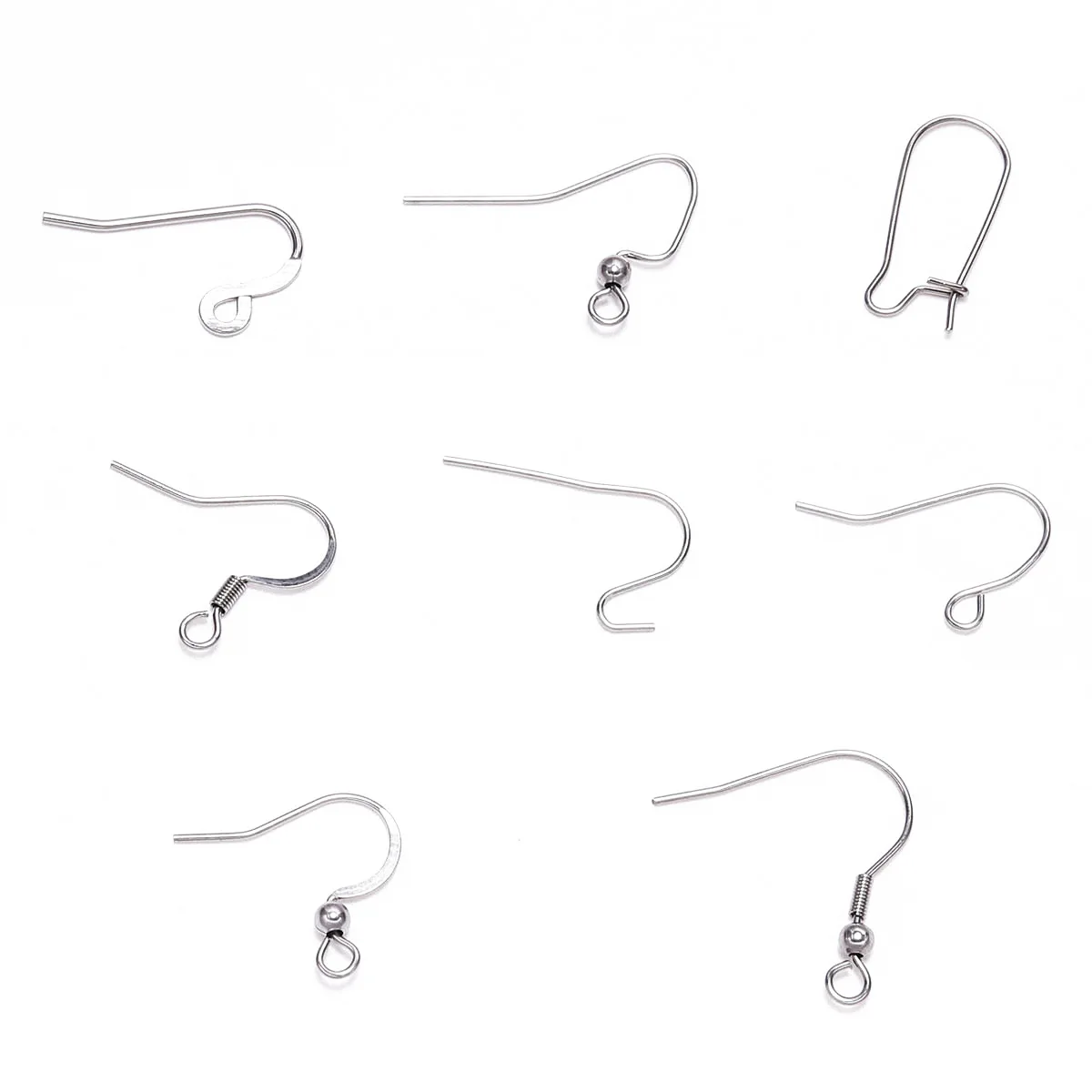 50Pcs Stainless Steel Original Color Ear Hook Question Mark Hook Jewelry Hook Earring Hook DIY Jewelry Accessories Wholesale