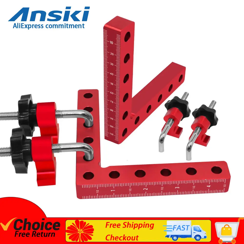 Clip de fijación de ángulo recto de 90 grados en forma de L, herramienta de sujeción para carpintería, abrazadera de Panel de posicionamiento auxiliar para proyecto DIY, 120/140mm