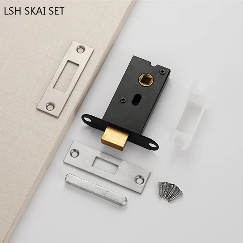 Zinc Alloy Lock Tongue Home Bathroom Lock Tongue Invisible Door Anti-theft Lock Core Indoor Mute Single Tongue Lock Body