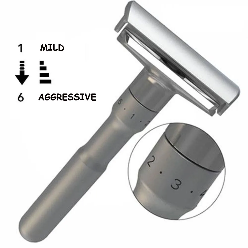 Premium Adjustable Safety Razor for Men, 1‑6 Gear Double Edge Manual Shaver, Shaving Razor, Ideal Gift for Father's Day Birthday view 2