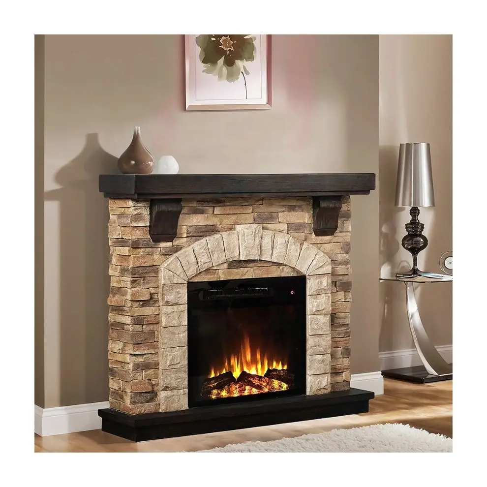 Chimenea eléctrica Prima Chimenea eléctrica de vapor de agua de acero sin humo de alta calidad para interiores