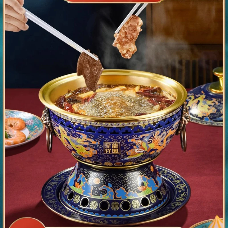 

Hot pot old Beijing pure copper household commercial special plug-in one-person one-pot alcohol stove low-fire boiler