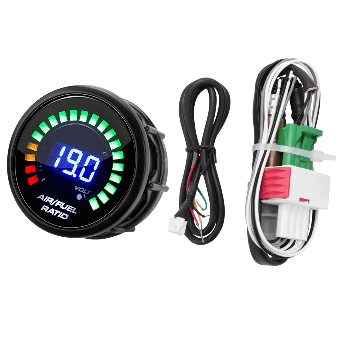 52mm Air Fuel Ratio Gauge LED Digital Display with Narrowband O2 Oxygen Sensor Car Gauge for 12V Car Racing