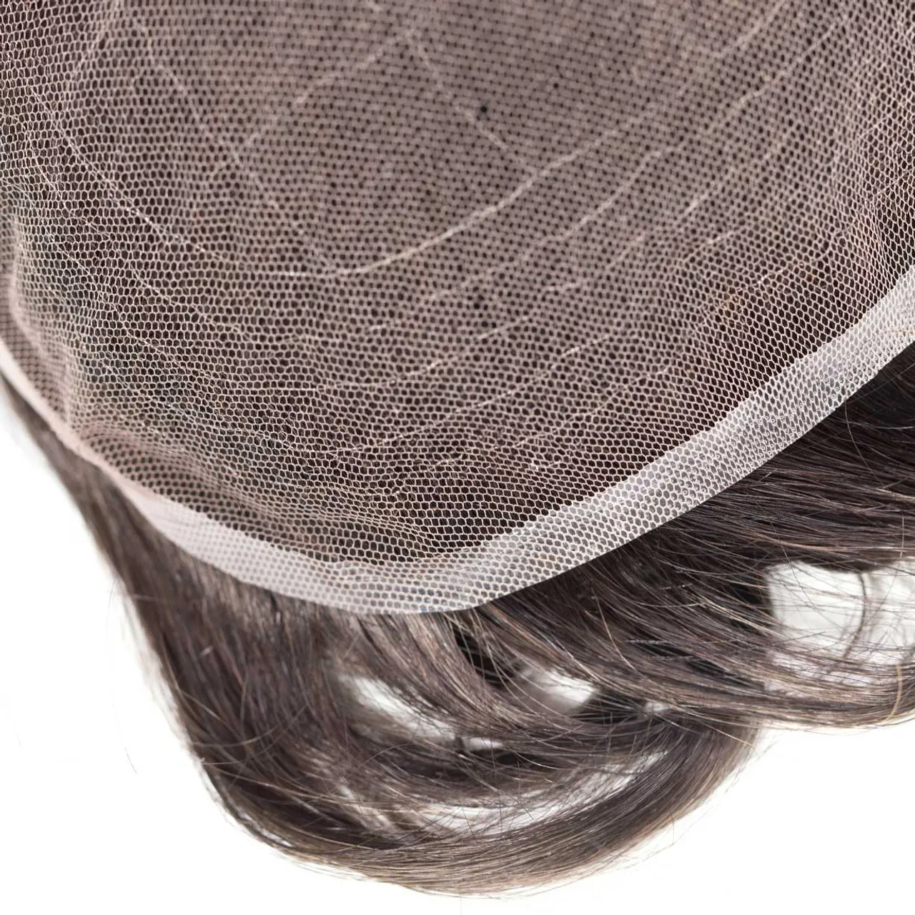 Men's Full Swiss Lace Wig Bleached Knot Human Hair Toupee Durable Comfortable All-Day Wear Hairpiece