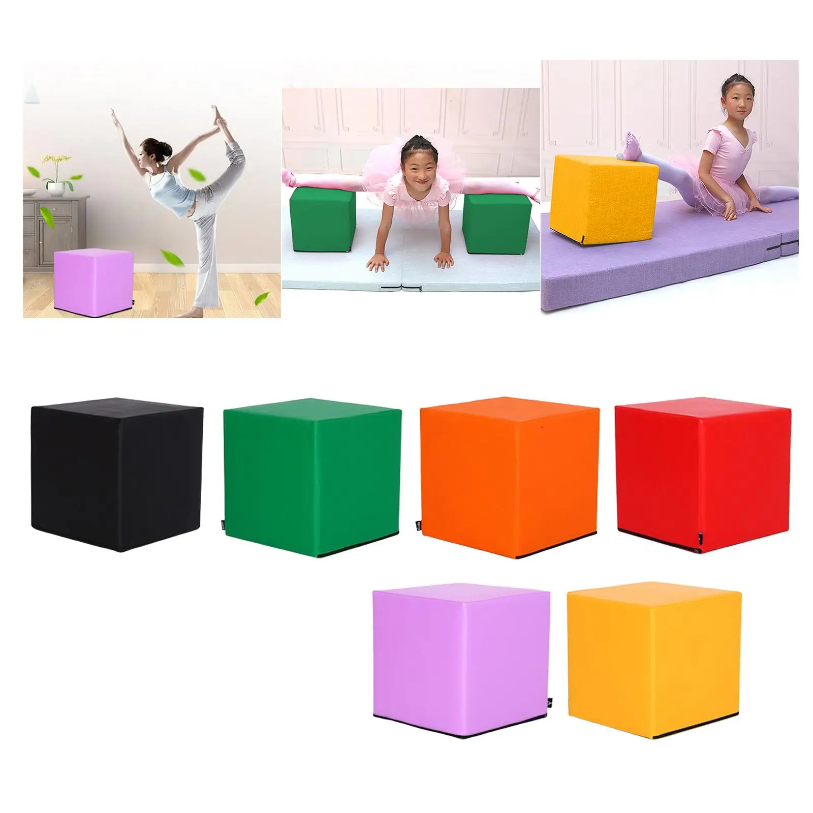 Yoga Cube Stool Lightweight Shoe Bench Footrest Portable Yoga Brick Square Ottoman for Bedroom Home Gym Dressing Squat Pilates