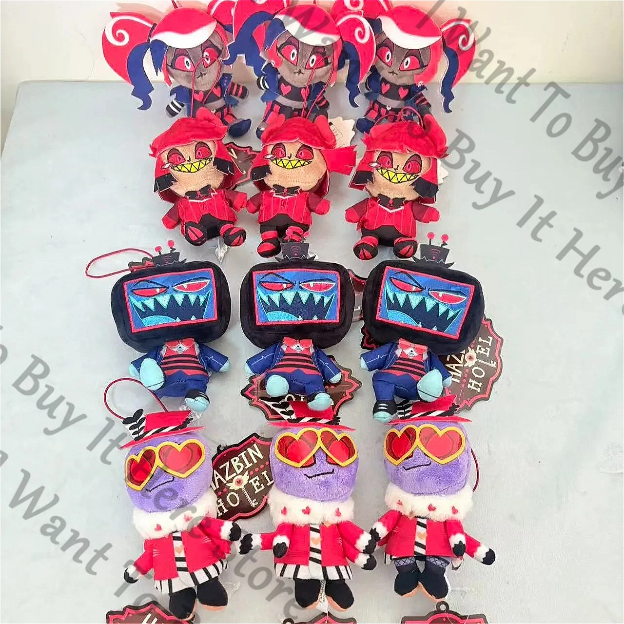 

Genuine Anime Hazbin Hotel Alastor Velvet Vox Val Cosplay Cartoon Fluffy Maumet Throw Pillow Puppet Stuffed Animal Cushion Gift