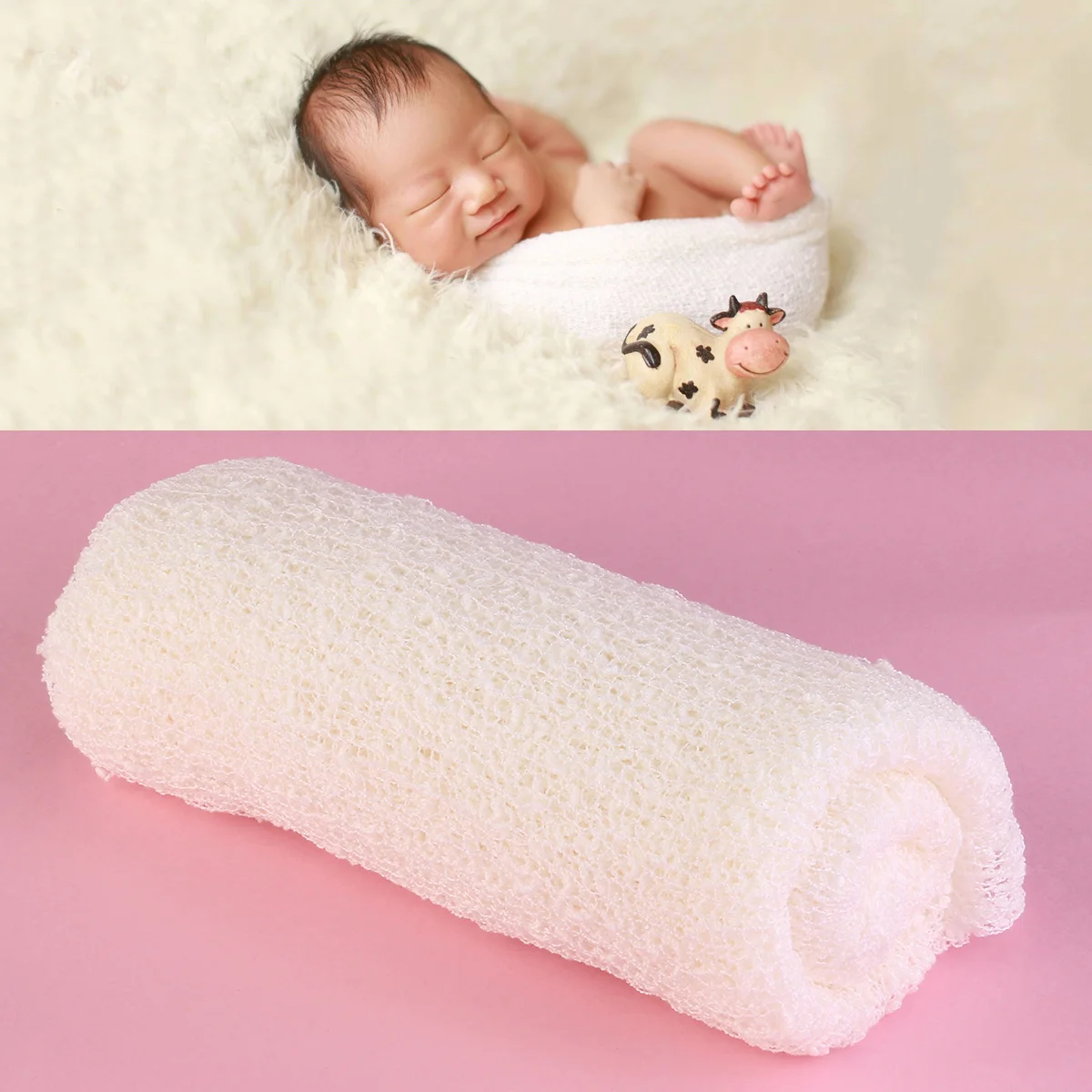 

Newborn Baby Photography Photo Prop Super Stretchy Open Weave Knit Wrap Long Baby Swaddle Wrap