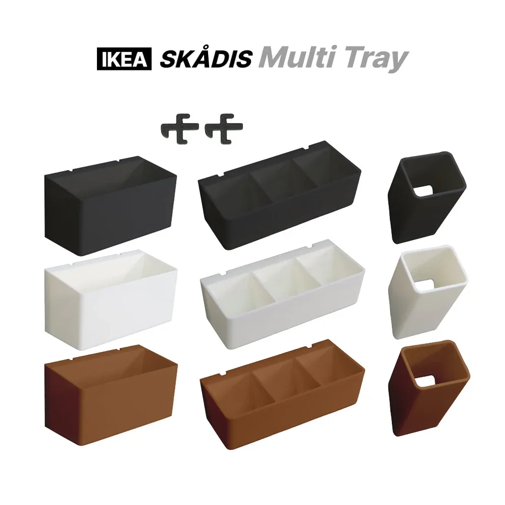 多機能収納トレイ-ikea-skadis-ペグボードアクセサリー対応-分割収納ボックス-壁掛けツールオーガナイザー