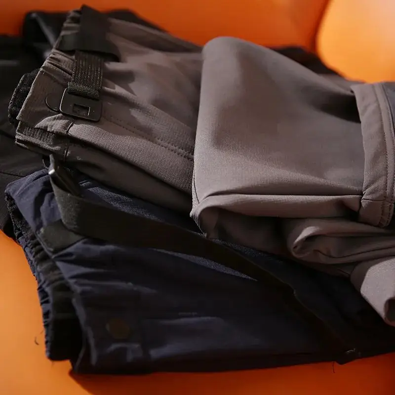 Thiened Fce Outdoor Leisure Pants for Men Windproof Warm Cosite Double Layered New Winter Sle Straight Leg Trousers