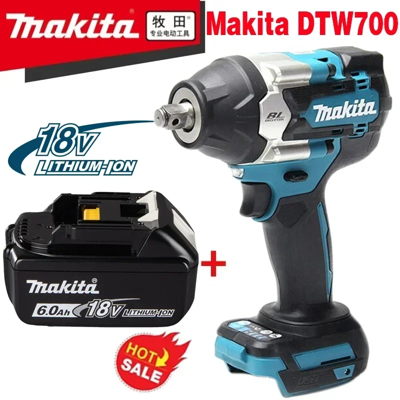 Makita DTW700 18V Cordless Impact Wrench Brushless Motor 700 Nm Variable Speed Electric Wrench High Effieiency Durable Auto Stop