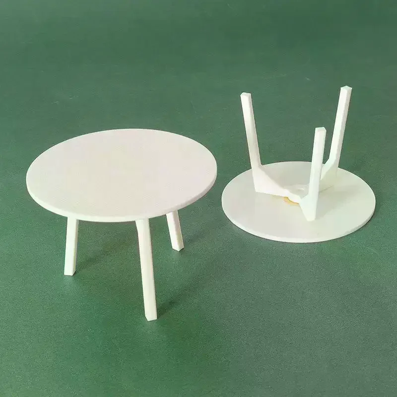 1 pezzo di casa delle bambole in miniatura tavolo rotondo bianco modello simulazione mobili decorazione accessori fai da te giocattoli