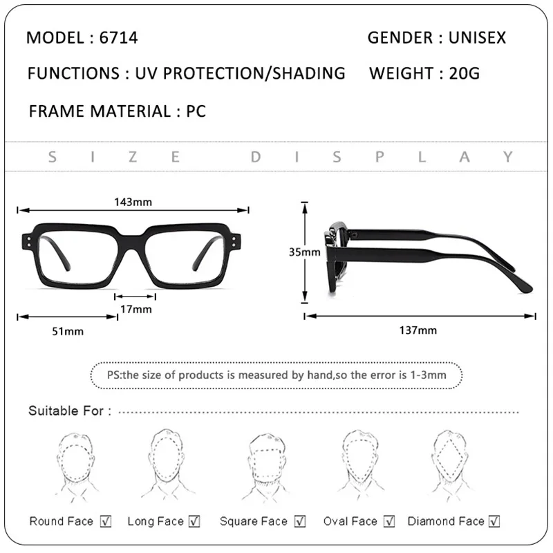 DYTYMJ Retro Trend Glasses Frame Men Personality Glasses Frame Women Anti-blue Light All-match Rice Nails Small Square Glasses