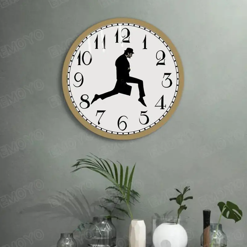 Walks Wall Clock British Comedy Inspired Ministry Of Silly Walk Wall Clock Classic Wall Watch Funny Walking Silent Mute Clock