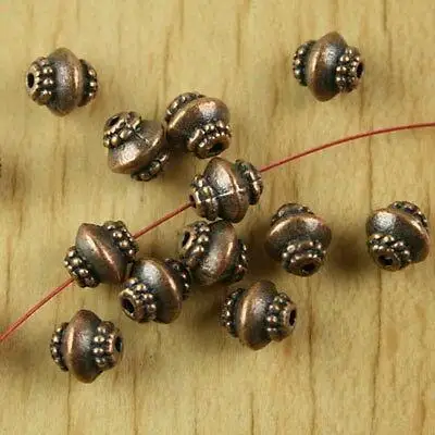 30pcs 6.9x6.3mm hole is 1mm copper-tone pulley spacer beads H2194