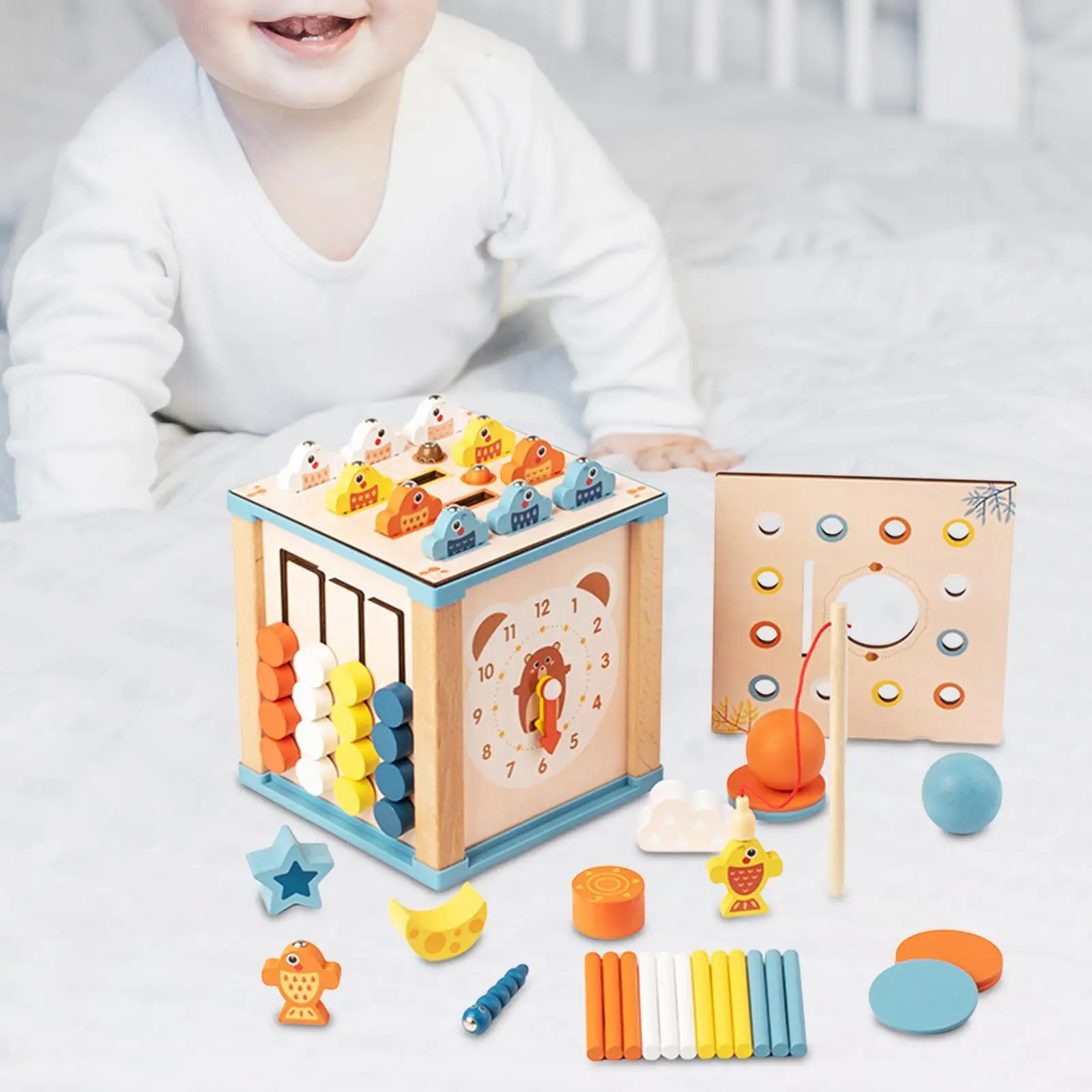 Learning Cube Toy Wooden Montessori Toys Baby Learning Toy Box Shape Sorter