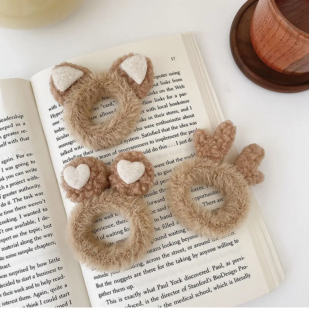 Accessories Hair Ties Female Antlers Plush Christmas Ponytail Holder Women Hair Ring Cat Ears Scrunchies Korean Style Hair Rope image 2