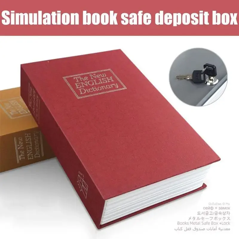Key Box Piggy Bank Change Storage Mini Safe Box Book Hidden Lock Simulation Dictionary Money Safe Security Cash Secret L7E1