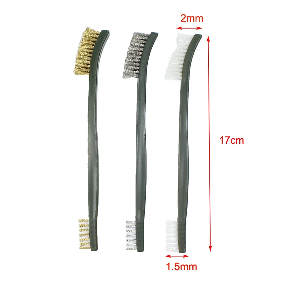 3pcs Steel Wire Brush + 4pcs Nylon Pick Set Universal Gun Cleaning Kit Tactical Gun Accessories Hunting Rifle Cleaning Tool