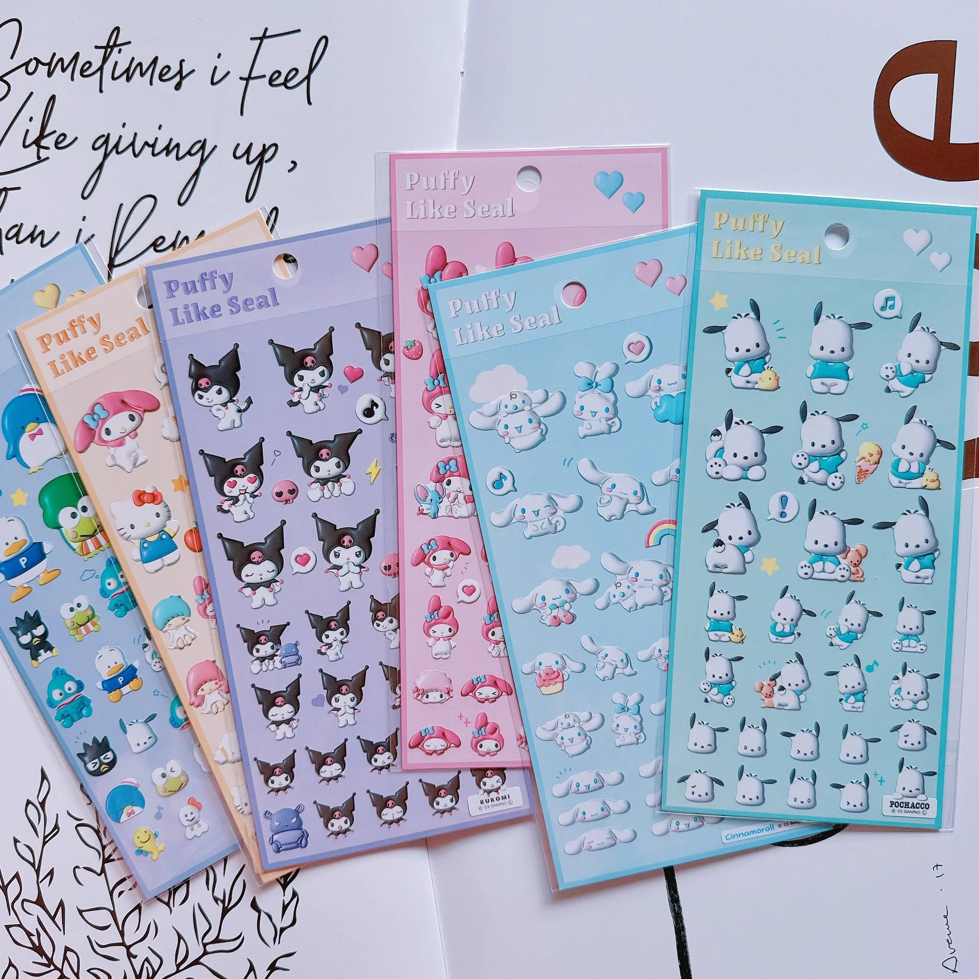 

Kawaii Sanrio Kuromi Cinnamoroll 3D наклейки мультяшные периферийные наклейки Hangyodon ручной материал студенческие праздничные подарки