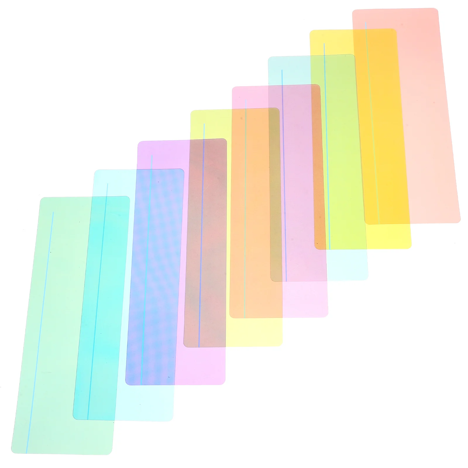 

8 Pcs Colorful Plastic Bookmarks Clear Household Reading Strips Professional Highlight Tracking Rulers