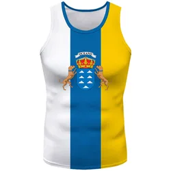 Islas Canarias Vest Free Custom Made Name Number  De Tenerife Tank Top Print Flag Word Las Palmas Gran Spanish T-shirt