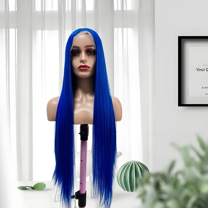 

A must-have for beauty parties with blue high fiber wigs and hair covers