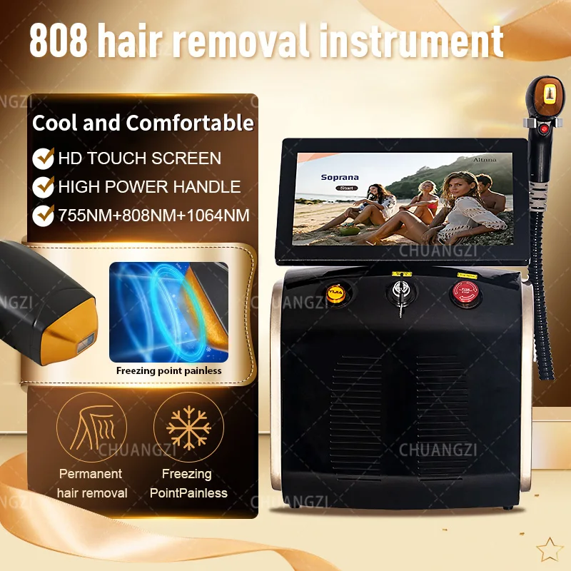 High 2000W  Power 3 Wavelength Ice Platinum Removal Hair CE 755 808 1064nm Diode Hair Removal Laser-Machine Beauty Salon