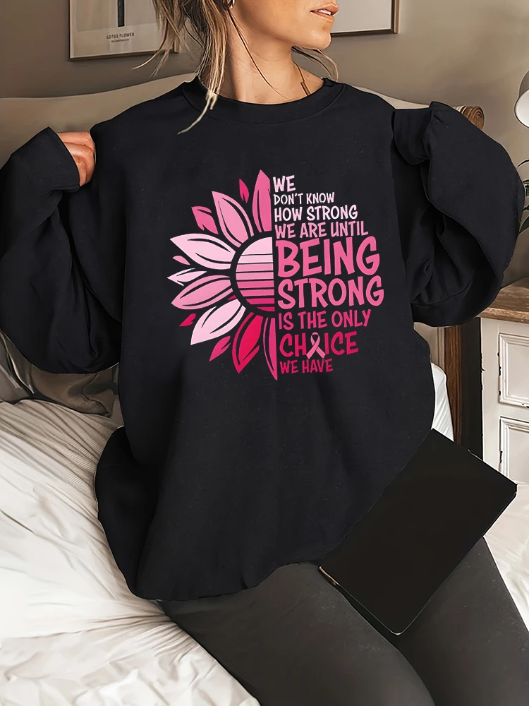 Cancer Support Sweatshirts Sunflower Ribbon Cancer Awareness Sweater Together We Fight Breast Cancer Warrior Essential Hoodies