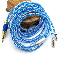 RY-C3 1.2m DIY Replacement Mmcx/0.78mm 2pin 3.5/2.5/4.4mm Silver plated Upgraded 8 core cable For RY4S plus mmcx earphone cable