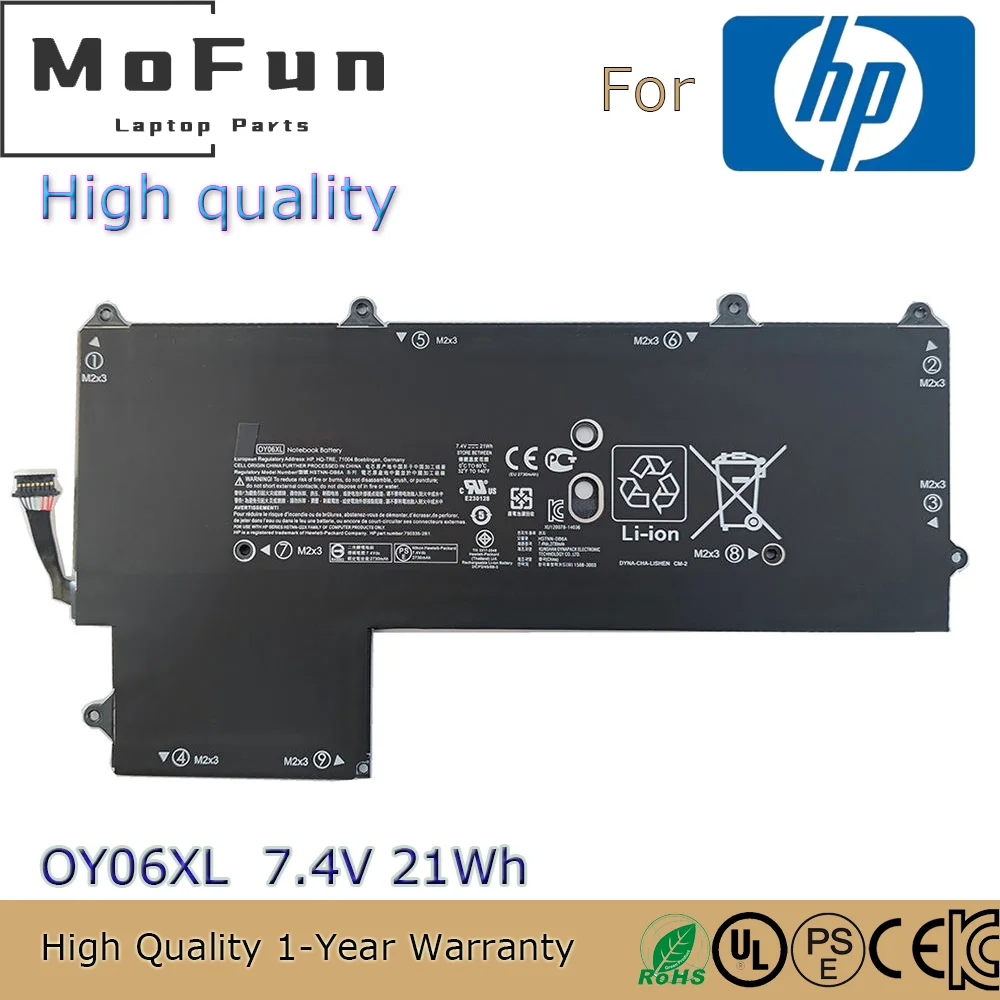 

Brand New Original OY06XL 7.4V 21Wh Laptop Battery for HP Elite x2 1011 G1 HSTNN-DB6A 750550-006 750550-001