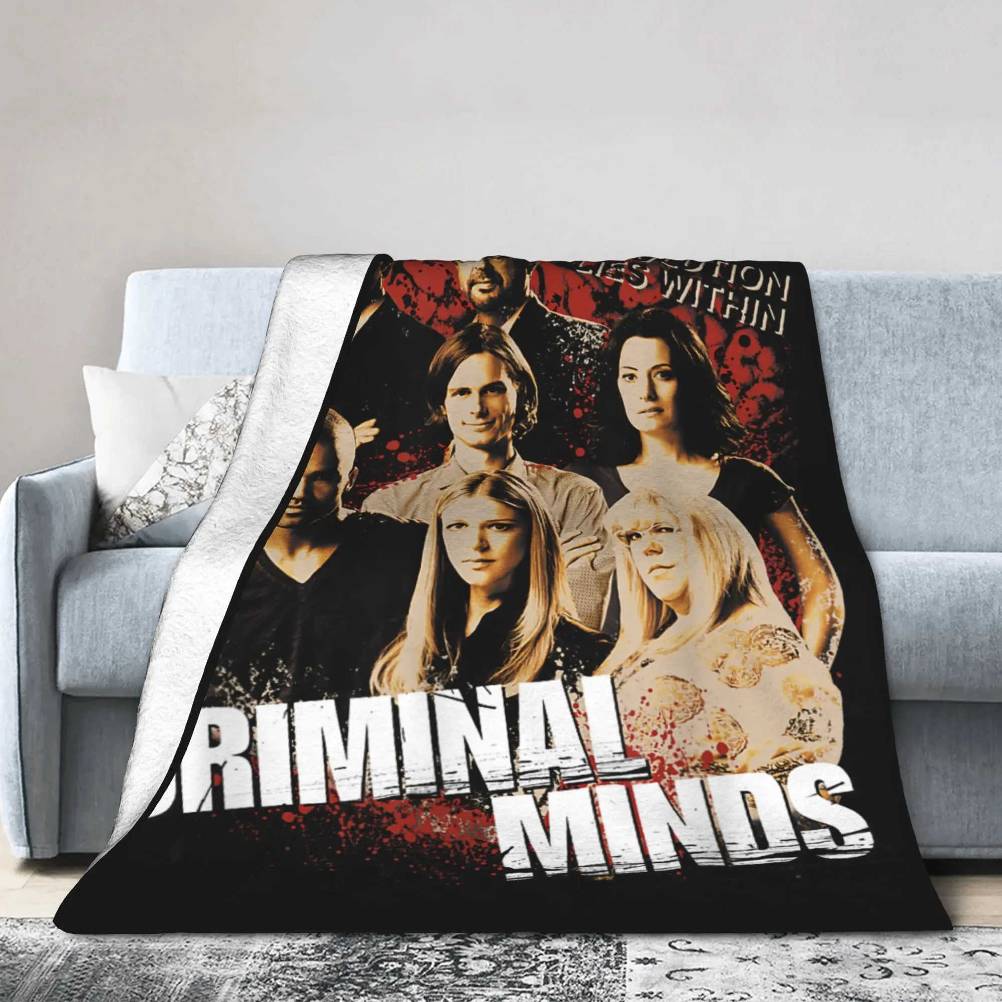Criminal Minds Solution Lies Within Fleece Throw Blanket TV Show Blankets for Sofa Bedspread Super Warm Outdoor Multifunction